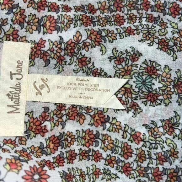 Matilda Jane Floral Ruffle Layered V-Neck Blouse With Sheer Sleeves Womens Small - Picture 11 of 14